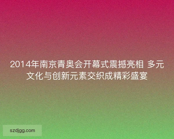 2014年南京青奥会开幕式震撼亮相 多元文化与创新元素交织成精彩盛宴